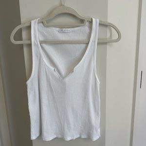 Lacausa White Ribbed Tanktop - M
